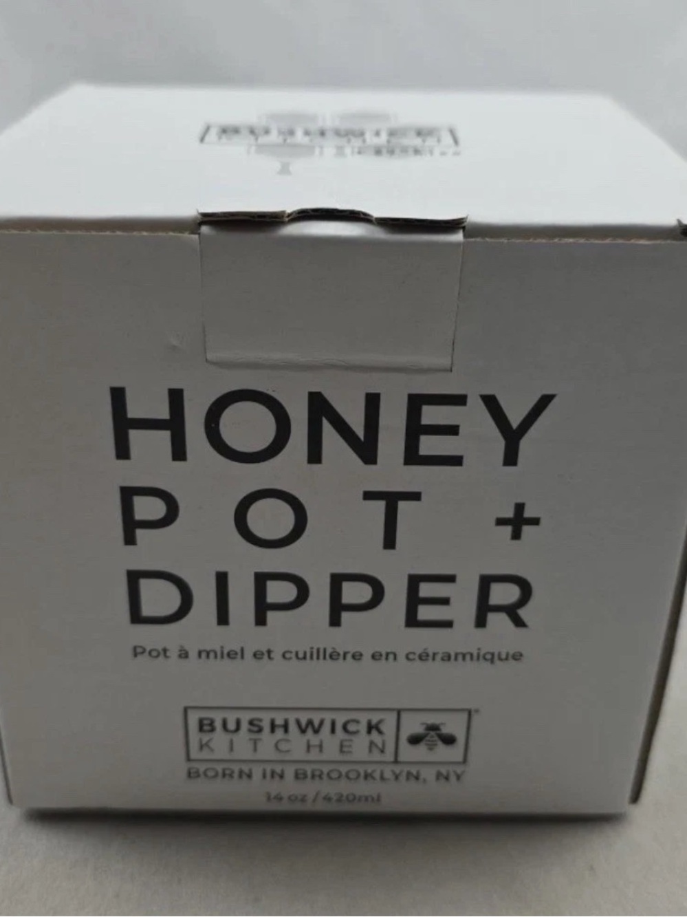 Honey Pot + Dipper Ceramic Set - Bushwick Kitchen - White